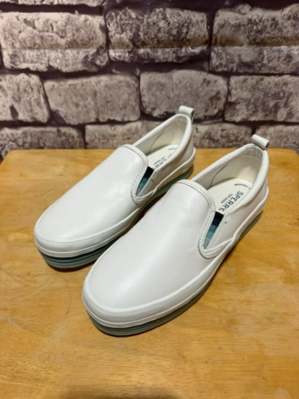 Sperry Top Sider White Memory Foam Slip On Shoes Size 7